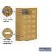 Salsbury Cell Phone Storage Locker - 6 Door High Unit (8 Inch Deep Compartments) - 18 A Doors - Gold - Surface Mounted - Master Keyed Locks